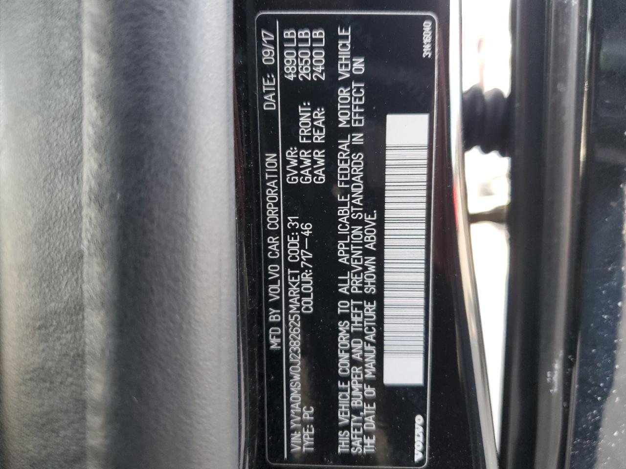 2018 Volvo V60 VIN YV1A0MSW0J2382625 Copart auction photo, front end damage thumbnail 13