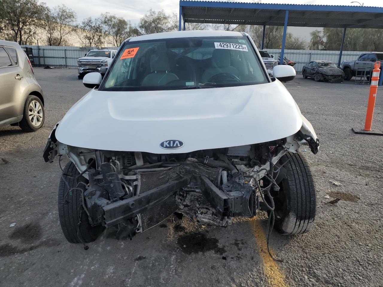 2020 KIA Soul VIN KNDJ23AUXL7702159 Copart auction photo, front end / side damage thumbnail 5
