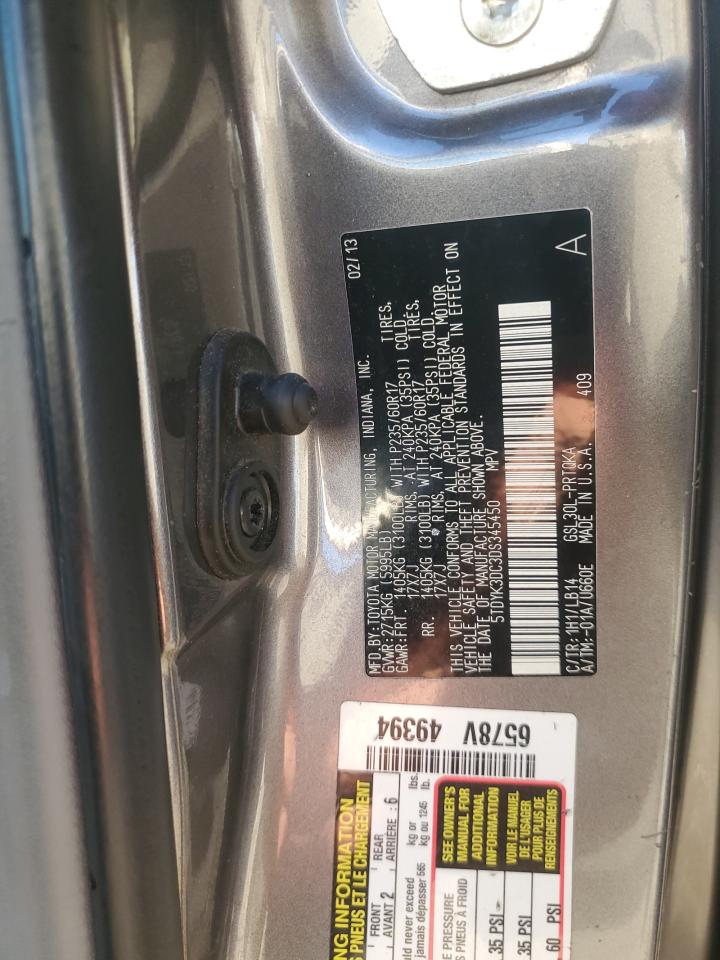 2013 Toyota Sienna VIN 5TDYK3DC3DS345450 Copart auction photo, all over / minor dent/scratches damage thumbnail 13