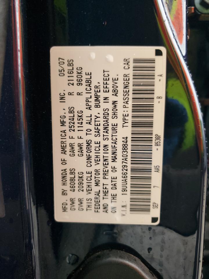 2007 Acura TL VIN 19UUA66297A038844 Copart auction photo, all over / mechanical damage thumbnail 13