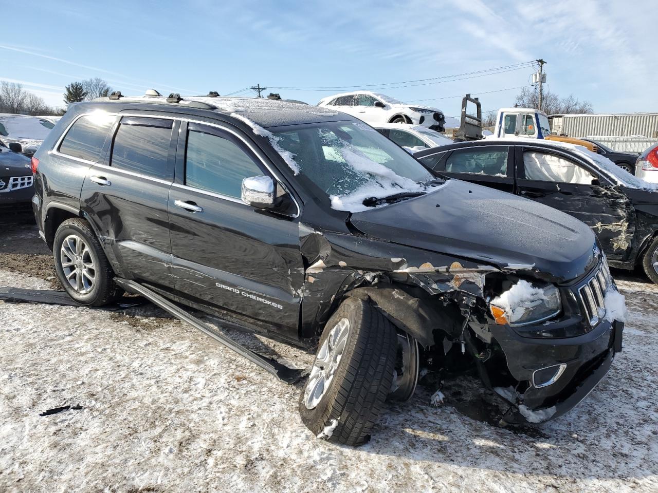 2015 Jeep Grand Cherokee VIN 1C4RJFBG6FC762080 Copart auction photo, front end / side damage thumbnail 4