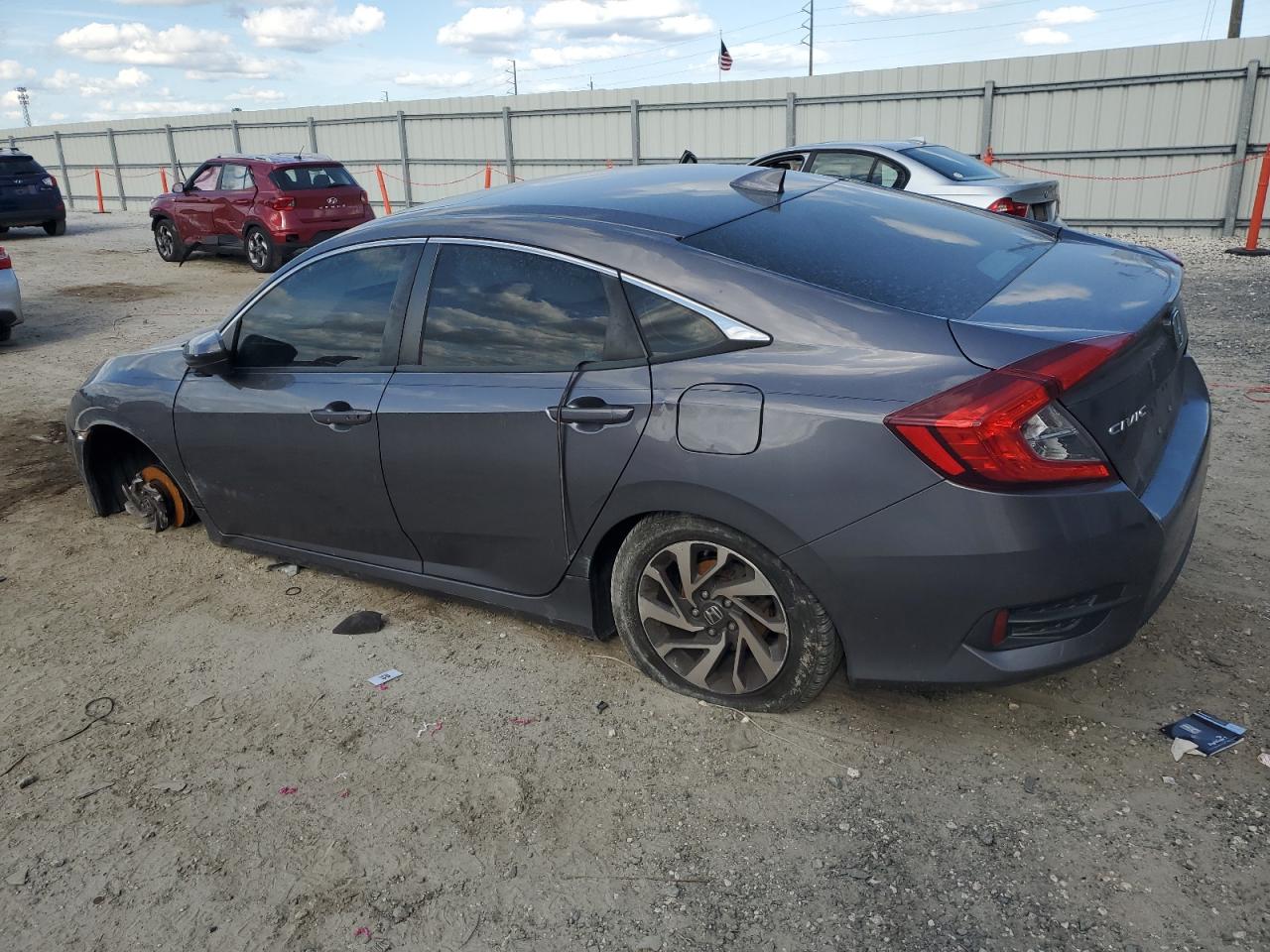 2017 Honda Civic VIN 19XFC2F72HE029617 Copart auction photo, front end / side damage thumbnail 2