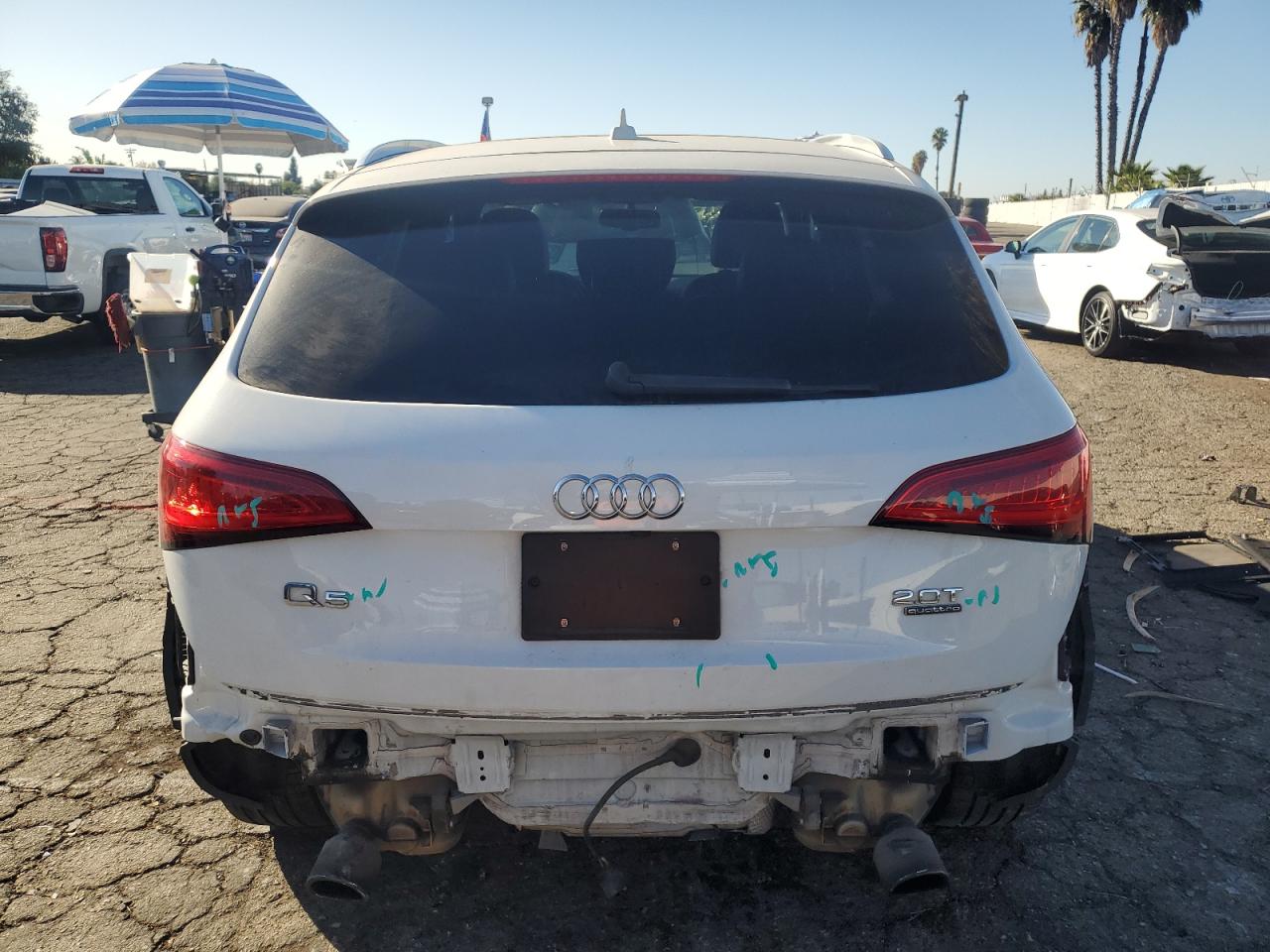 2017 Audi Q5 VIN WA1L2AFP6HA060060 Copart auction photo, rear end damage thumbnail 6