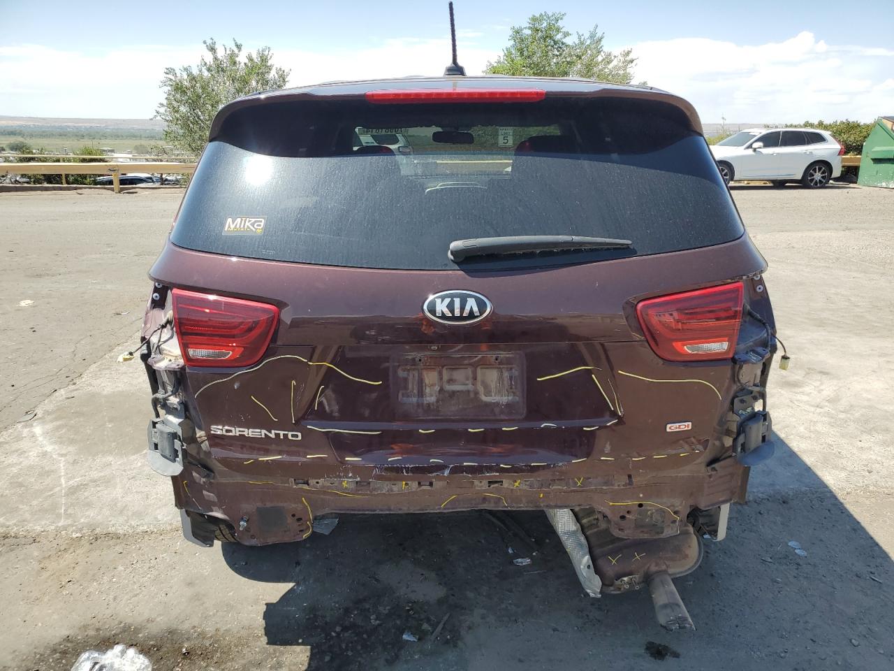 2020 KIA Sorento VIN 5XYPG4A32LG661733 Copart auction photo, rear end damage thumbnail 6