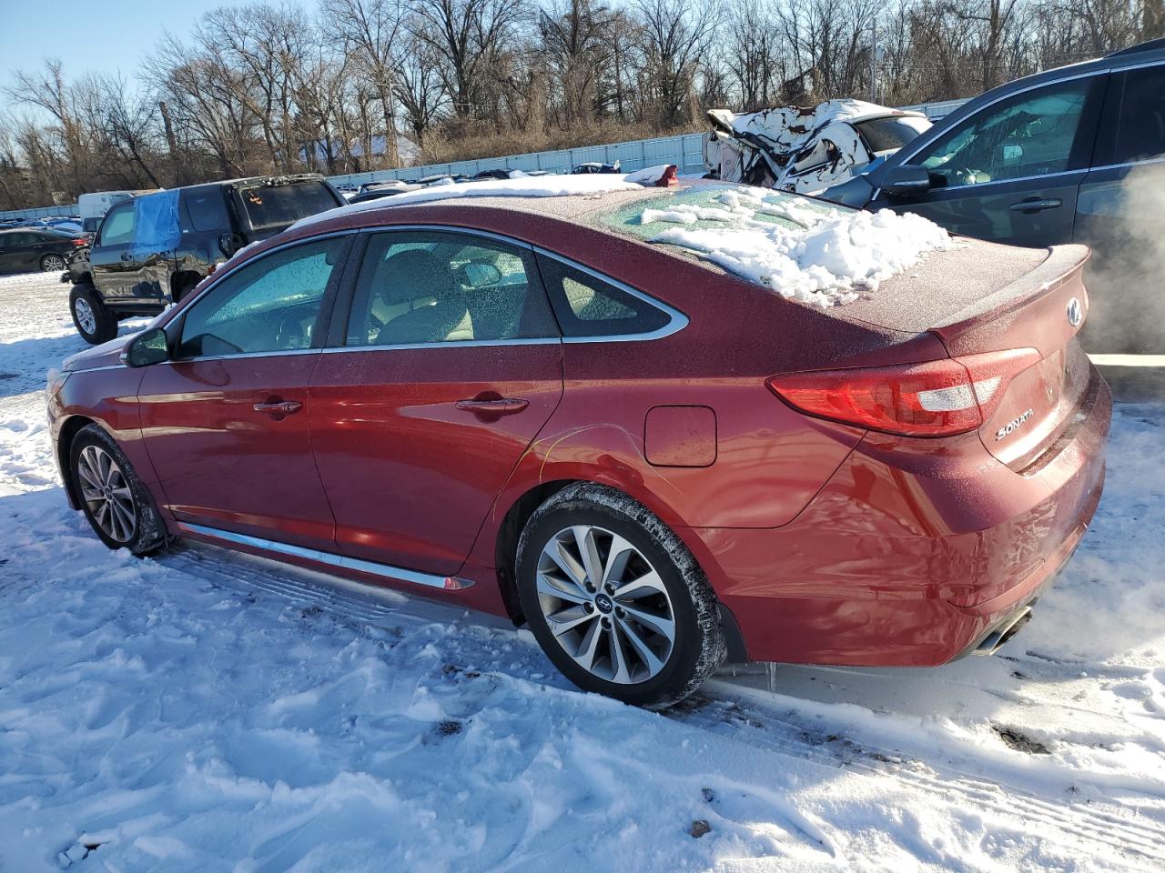 2016 Hyundai Sonata VIN 5NPE34AF6GH311436 Copart auction photo, front end / side damage thumbnail 2