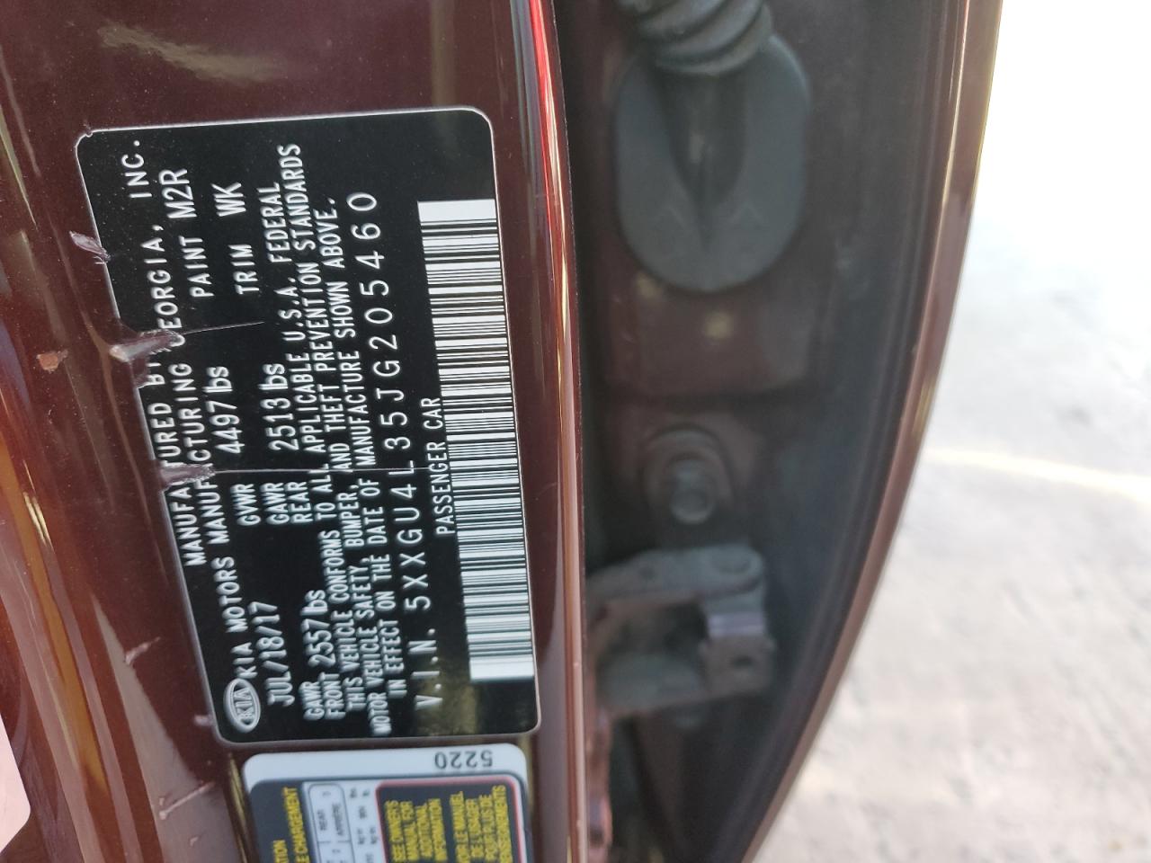 2018 KIA Optima VIN 5XXGU4L35JG205460 Copart auction photo, front end / rear end damage thumbnail 12