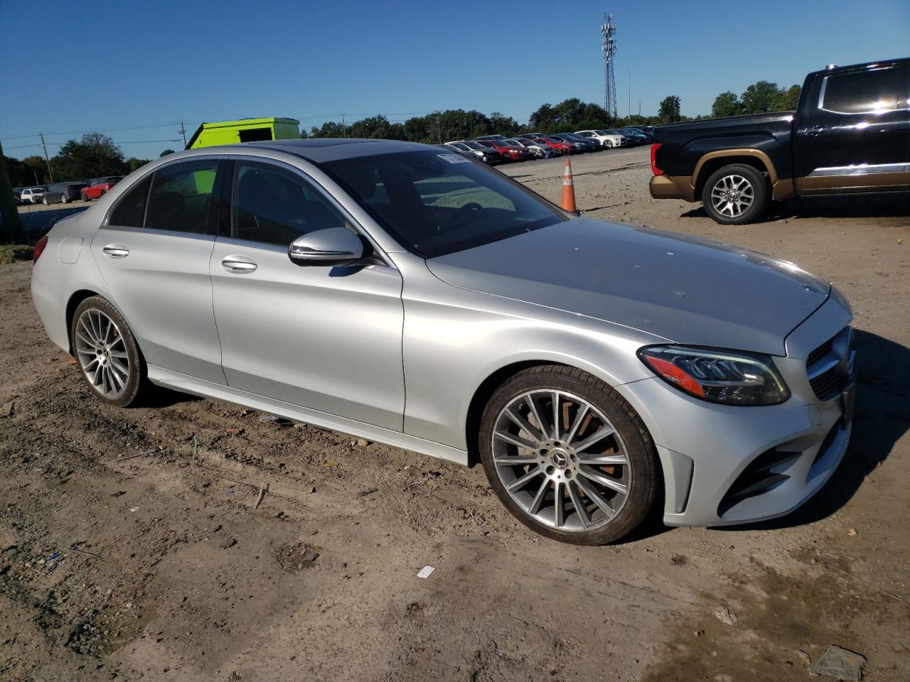 2020 Mercedes-Benz C-klasse VIN WDDWF8EB3LR537596 Copart auction photo, front end / side damage thumbnail 4