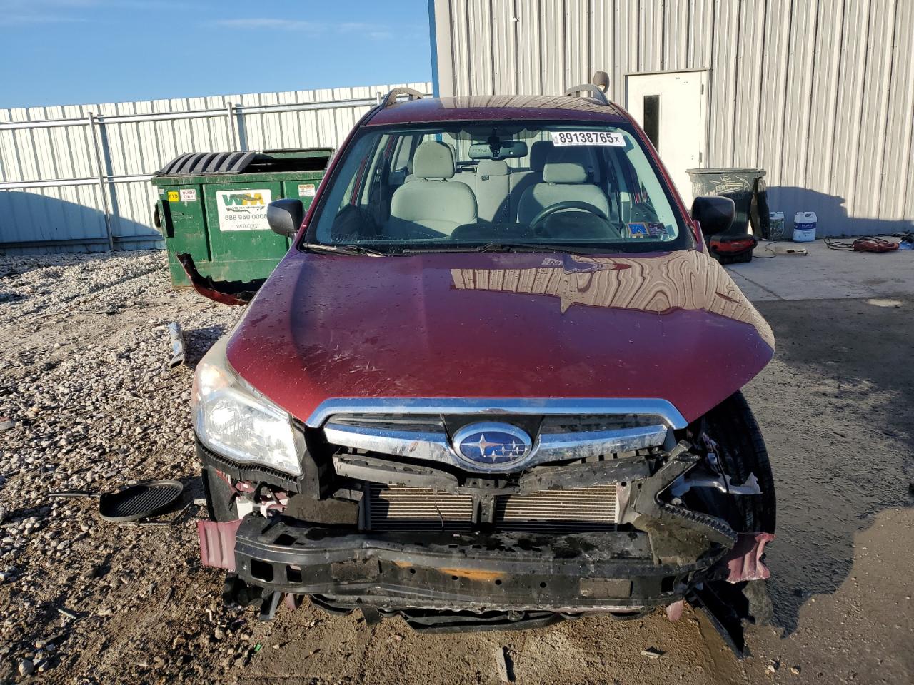 2015 Subaru Forester VIN JF2SJABC9FH533172 Copart auction photo, front end damage thumbnail 5