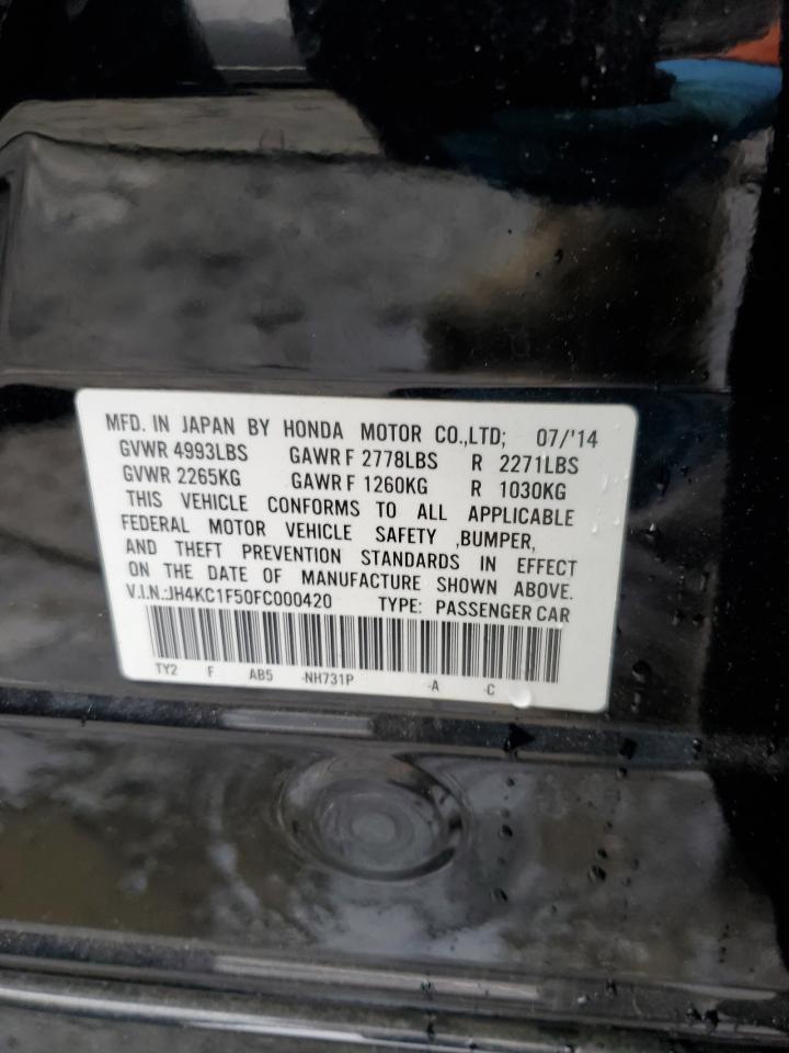 2015 Acura RLX VIN JH4KC1F50FC000420 Copart auction photo, front end damage thumbnail 12