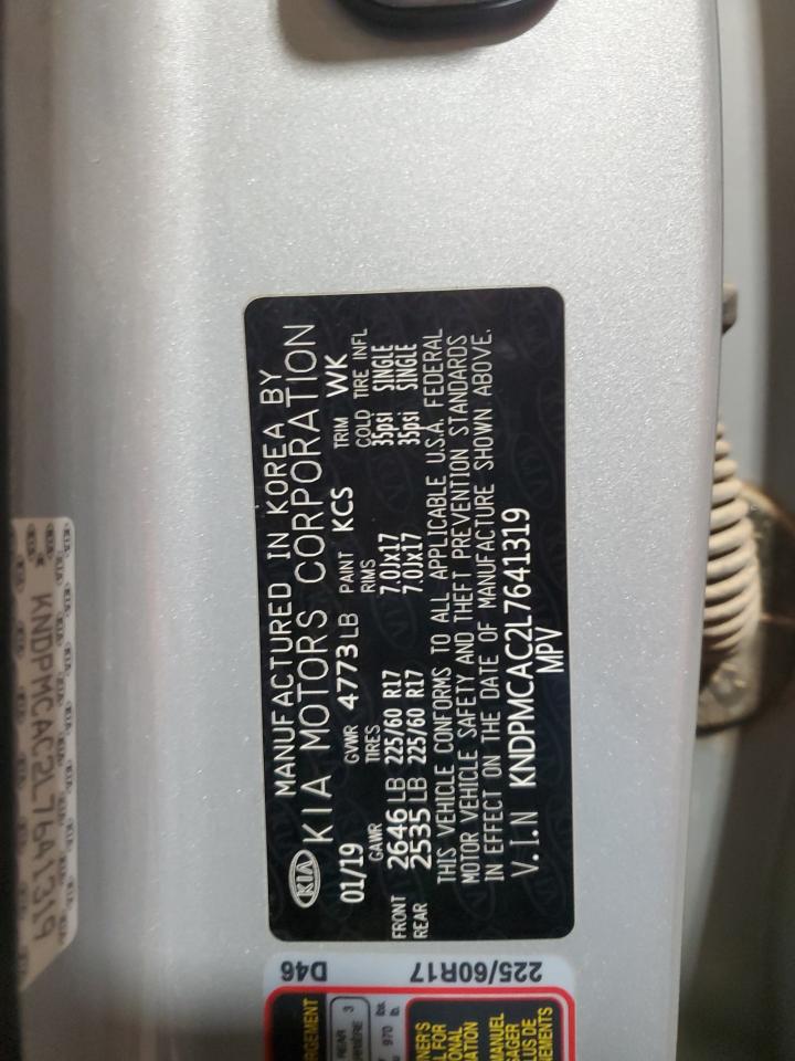 2020 KIA Sportage VIN KNDPMCAC2L7641319 Copart auction photo, rear end / side damage thumbnail 16