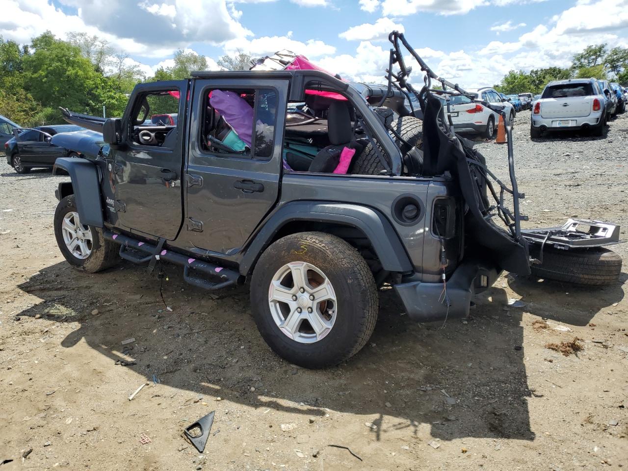 2018 Jeep Wrangler VIN 1C4HJXDG6JW163041 Copart auction photo, all over damage thumbnail 2