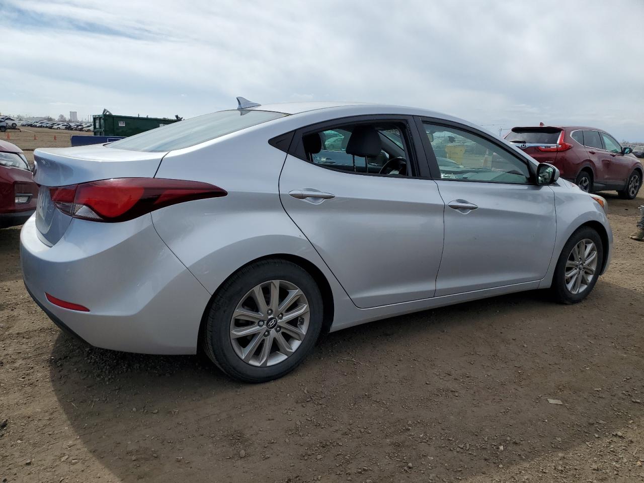 2014 Hyundai Elantra VIN KMHDH4AE5EU107472 Copart auction photo, vandalism damage thumbnail 3