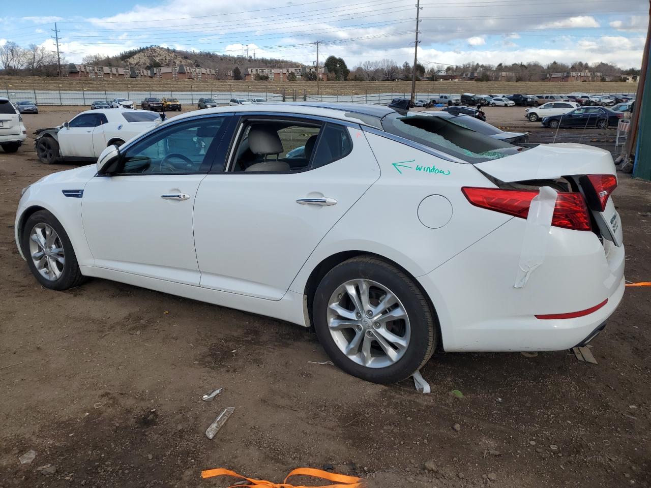 2013 KIA Optima VIN 5XXGN4A75DG142206 Copart auction photo, rear end damage thumbnail 2