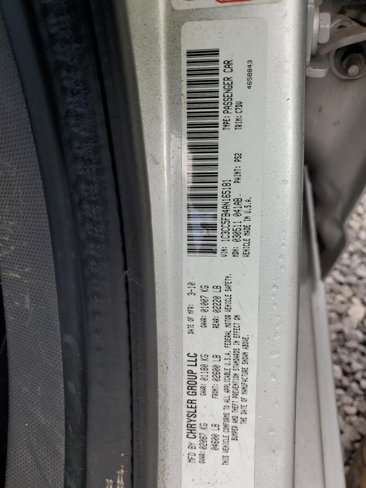 2010 Chrysler Sebring VIN 1C3CC5FB4AN165181 Copart auction photo, front end damage thumbnail 12
