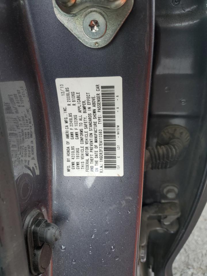 2014 Honda Accord VIN 1HGCR2F37EA110563 Copart auction photo, front end damage thumbnail 12