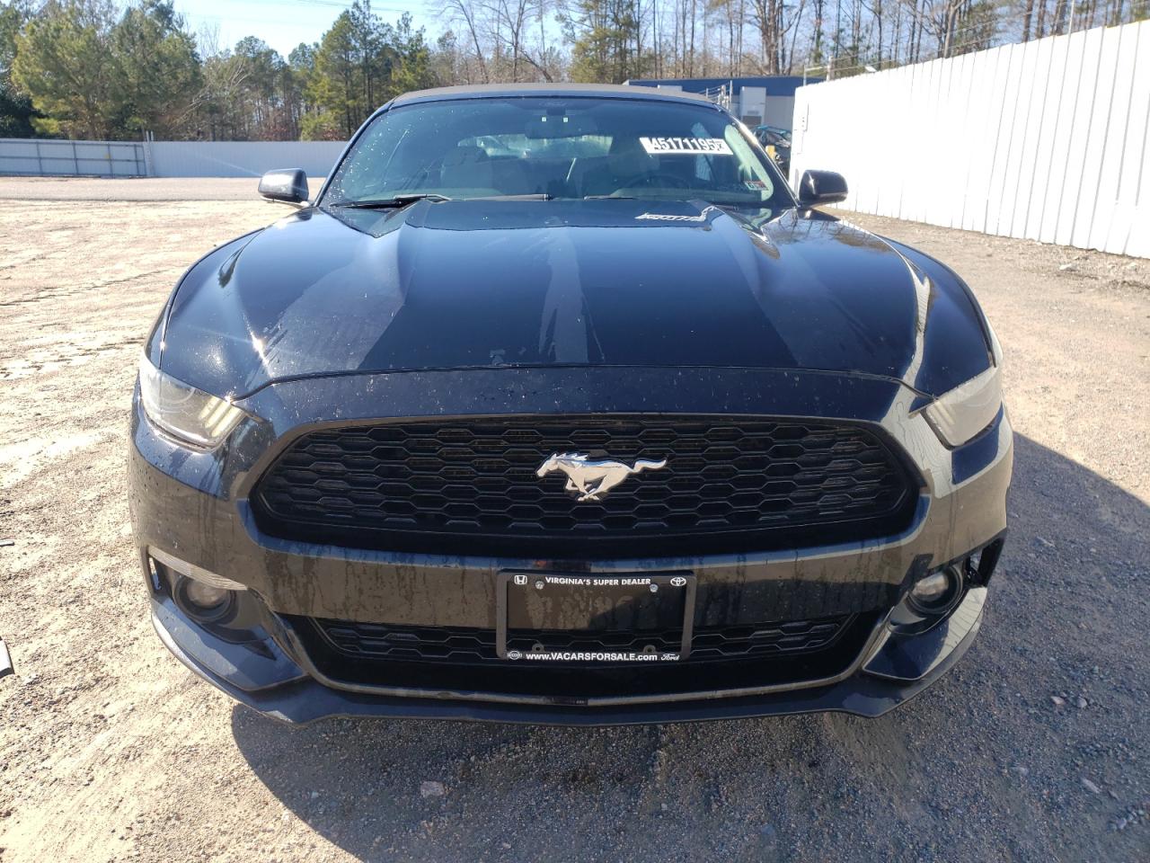 2017 Ford Mustang VIN 1FATP8UH4H5295793 Copart auction photo, front end / side damage thumbnail 5