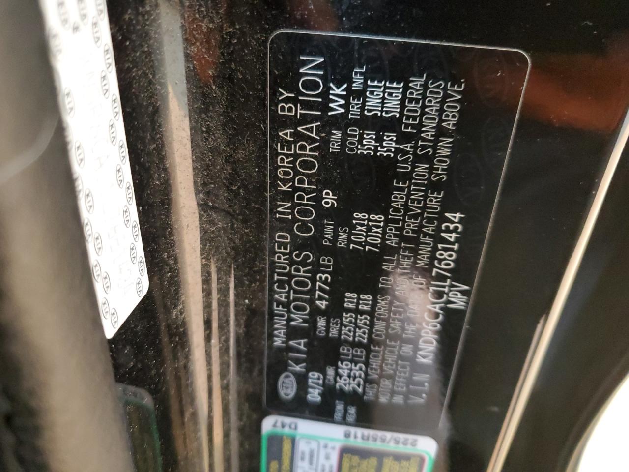2020 KIA Sportage VIN KNDP6CAC1L7681434 Copart auction photo, front end / undercarriage damage thumbnail 14