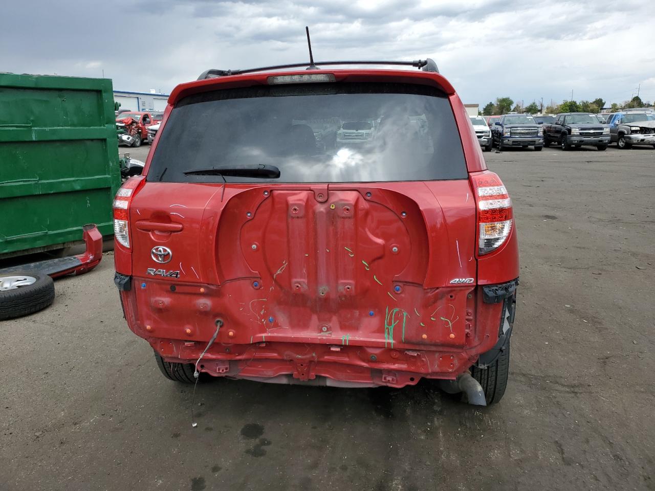 2011 Toyota RAV 4 VIN 2T3BF4DV2BW154924 Copart auction photo, rear end / hail damage thumbnail 6