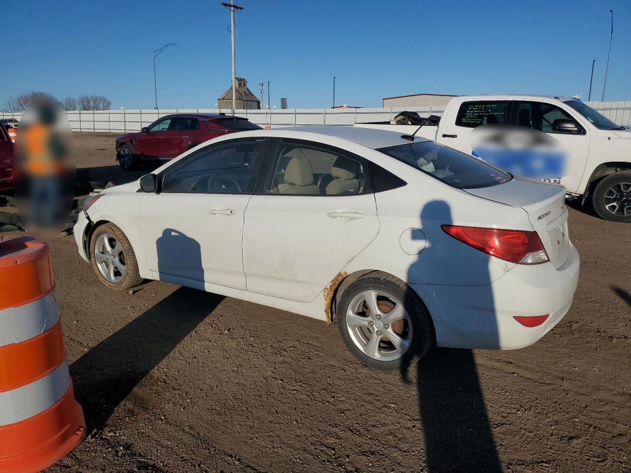 2013 Hyundai Accent VIN KMHCT4AEXDU529570 Copart auction photo, all over damage thumbnail 2