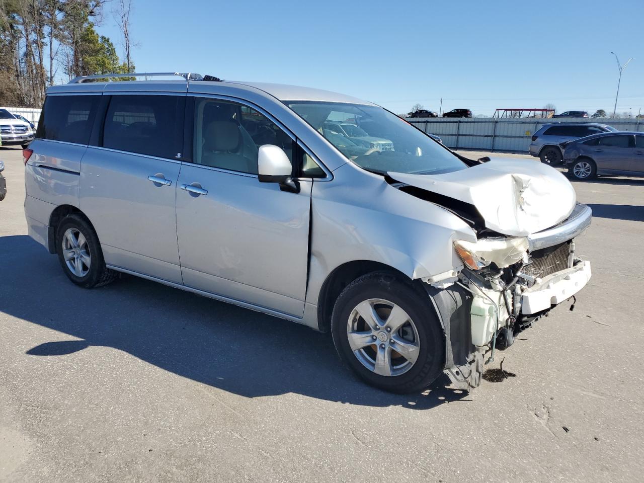 2015 Nissan Quest VIN JN8AE2KP2F9133251 Copart auction photo, front end / frame damage damage thumbnail 4