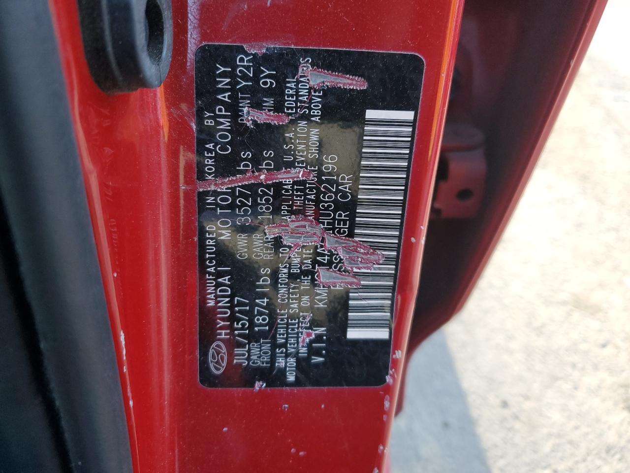 2017 Hyundai Accent VIN KMHCT4AE1HU362196 Copart auction photo, front end damage thumbnail 12