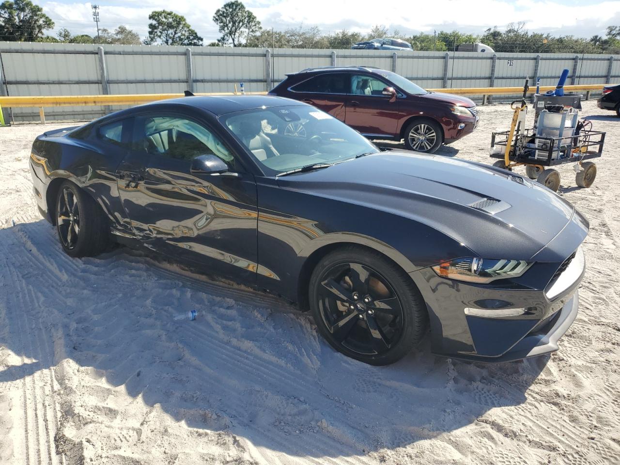 2022 Ford Mustang VIN 1FA6P8TH5N5141121 Copart auction photo, side damage thumbnail 4