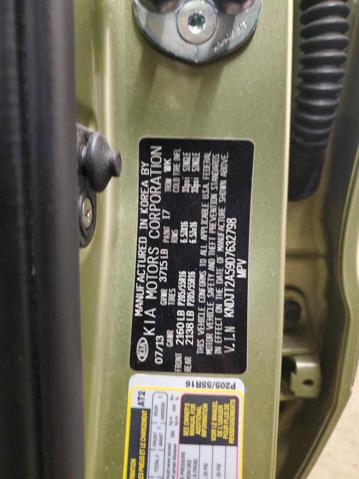 2013 KIA Soul VIN KNDJT2A59D7632798 Copart auction photo, front end damage thumbnail 12