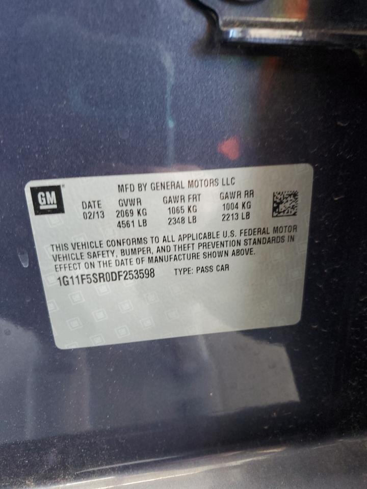 2013 Chevrolet Malibu VIN 1G11F5SR0DF253598 Copart auction photo, rear end damage thumbnail 12