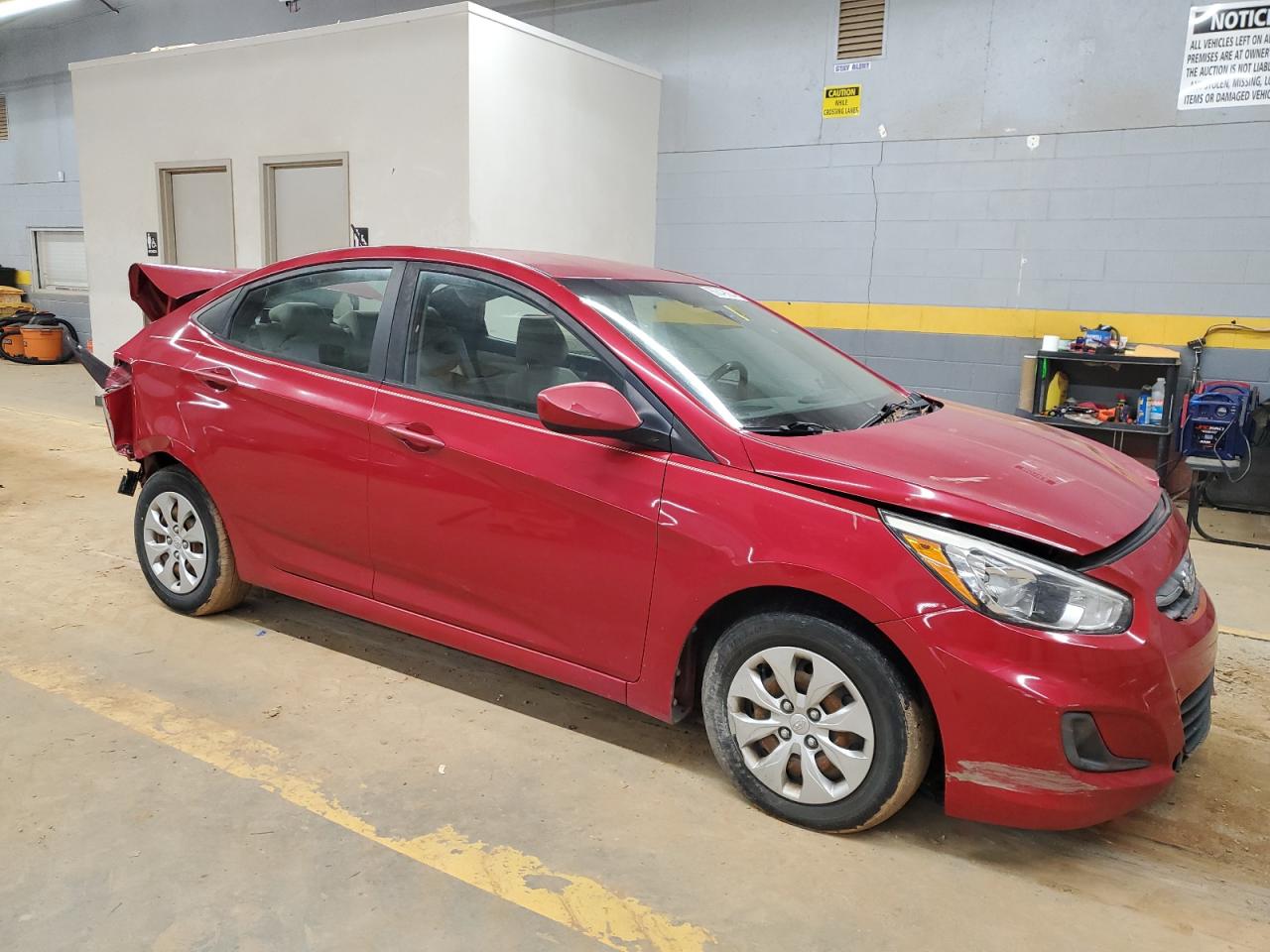 2016 Hyundai Accent VIN KMHCT4AE9GU163170 Copart auction photo, all over damage thumbnail 4