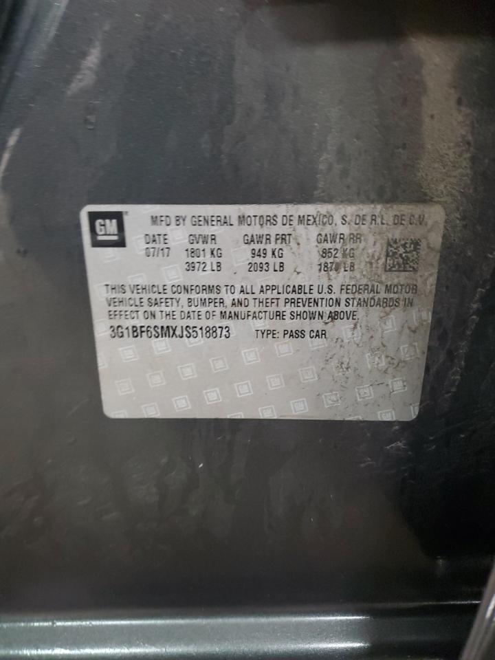 2018 Chevrolet Cruze VIN 3G1BF6SMXJS518873 Copart auction photo, undercarriage damage thumbnail 13
