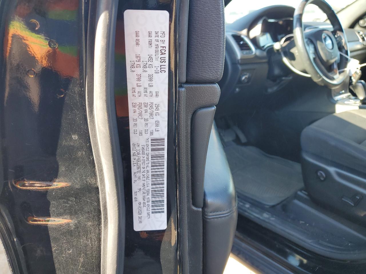 2018 Jeep Grand Cherokee VIN 1C4RJFAG6JC296791 Copart auction photo, front end damage thumbnail 13