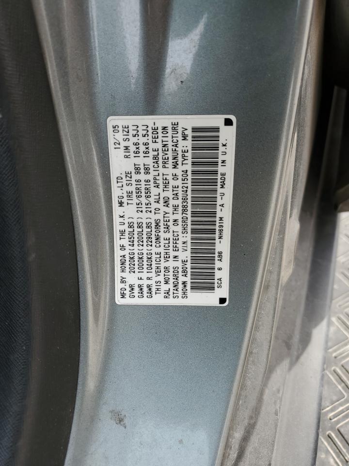 2006 Honda CR-V VIN SHSRD78836U421504 Copart auction photo, front end / minor dent/scratches damage thumbnail 13