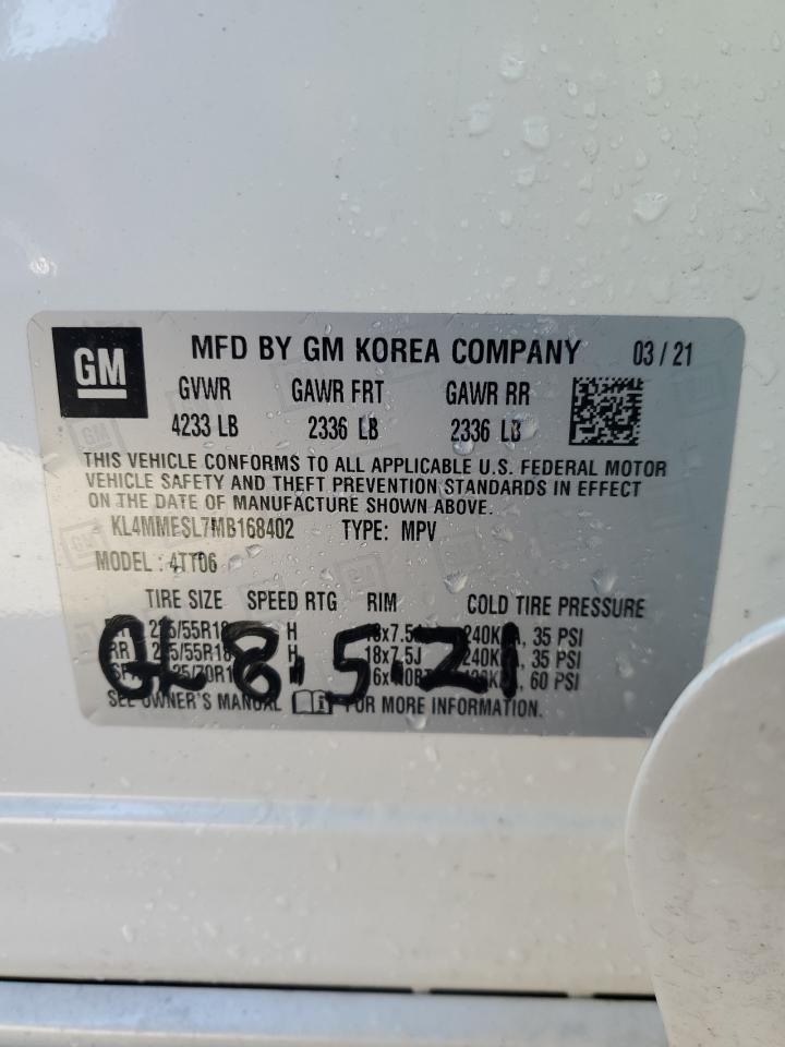2021 Buick Encore VIN KL4MMFSL7MB168402 Copart auction photo, front end damage thumbnail 13