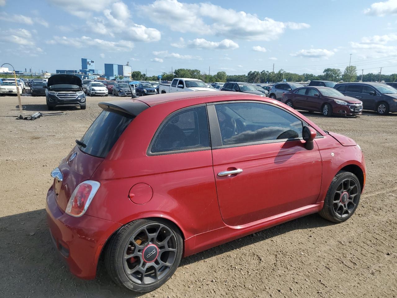 2012 Fiat 500 VIN 3C3CFFBR0CT109970 Copart auction photo, rear end / side damage thumbnail 3