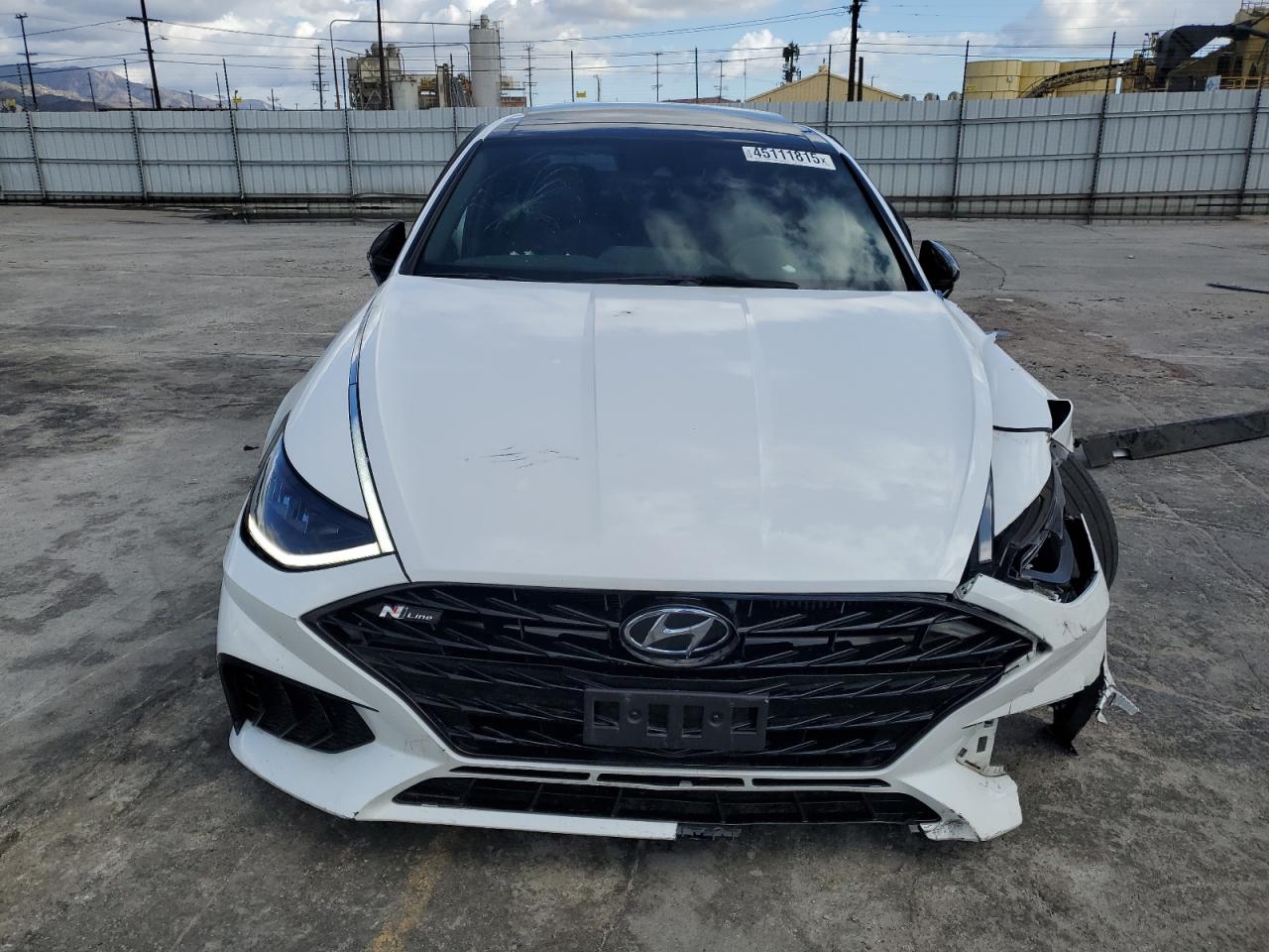 2021 Hyundai Sonata VIN 5NPEK4JC6MH117610 Copart auction photo, front end / side damage thumbnail 5