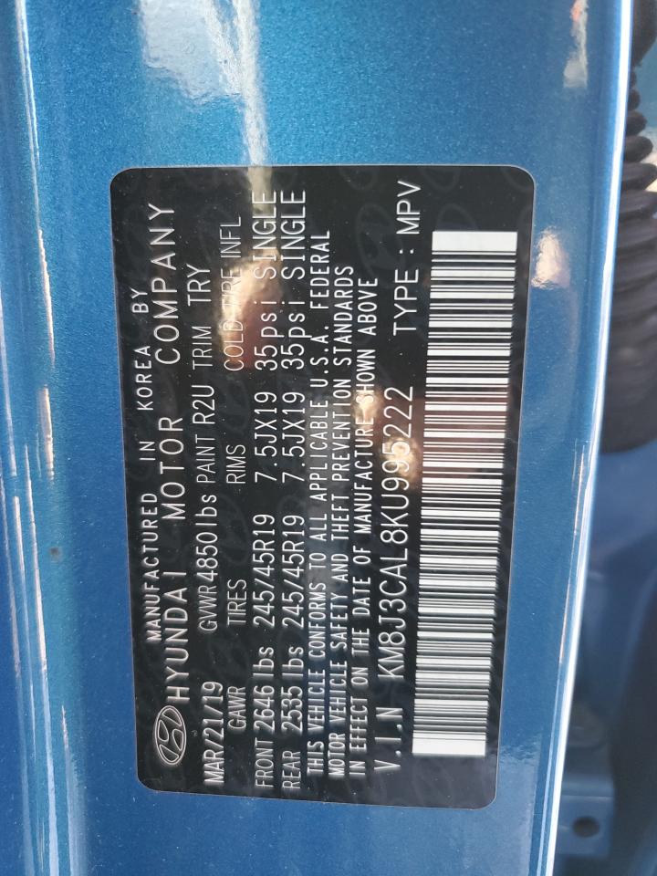 2019 Hyundai Tucson VIN KM8J3CAL8KU995222 Copart auction photo, front end damage thumbnail 13