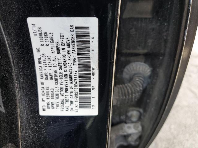 2014 Honda Accord VIN 1HGCR2F31EA286475 Copart auction photo, rear end damage thumbnail 12