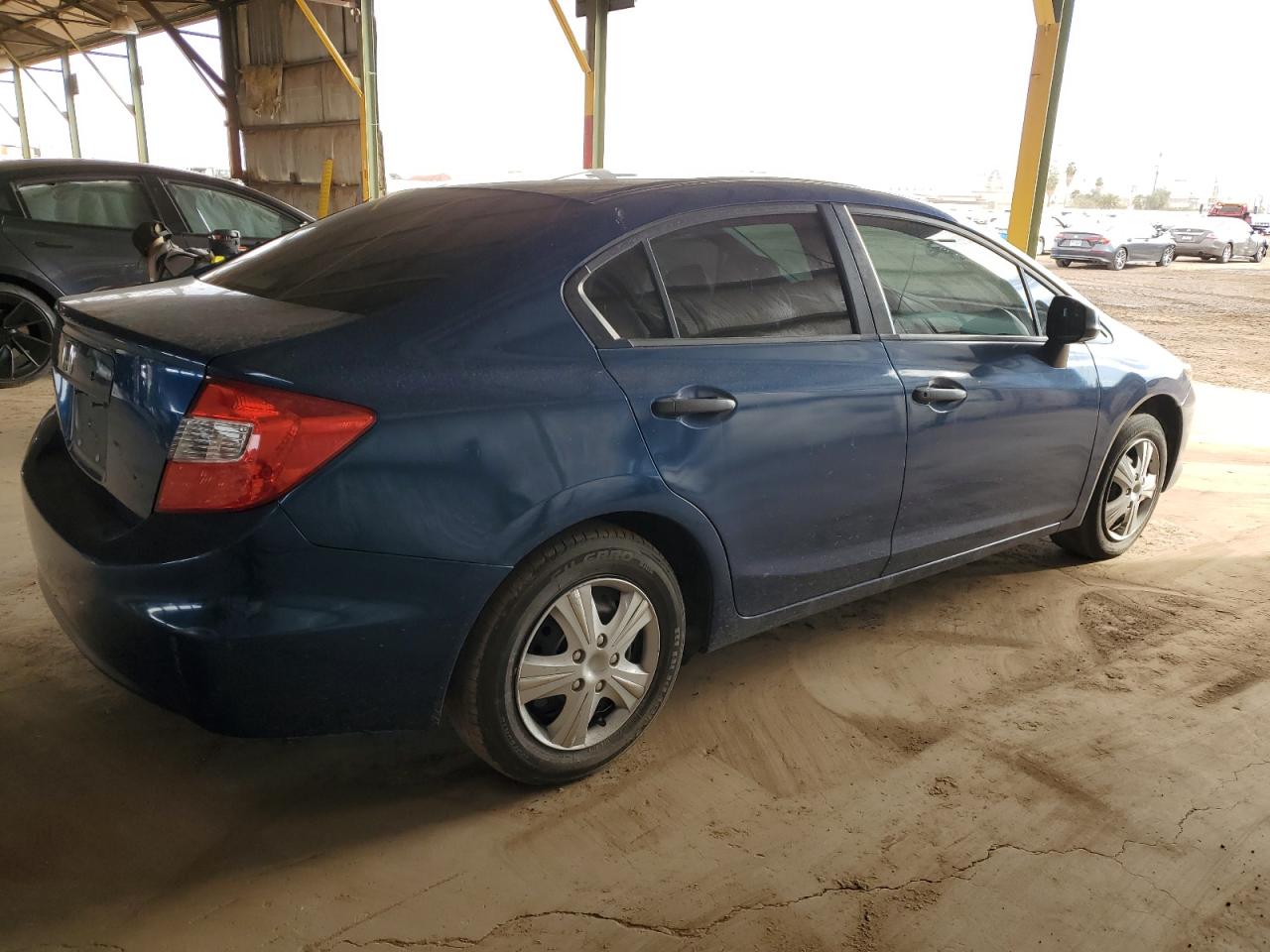 2012 Honda Civic VIN 2HGFB2F26CH501243 Copart auction photo, side / front end damage thumbnail 3