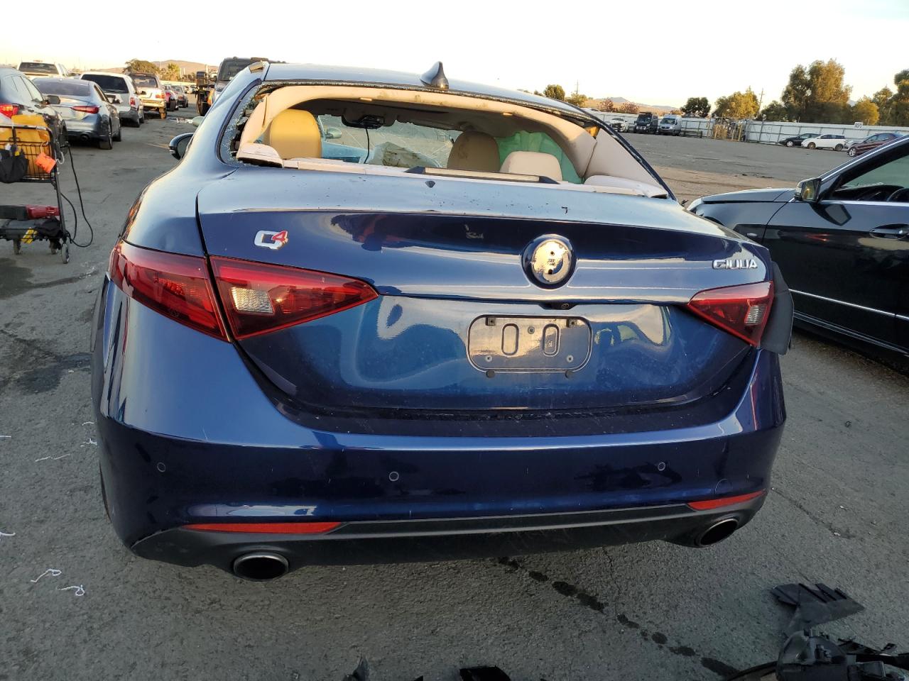 2017 Alfa Romeo Giulia VIN ZARFAEEN4H7550383 Copart auction photo, all over damage thumbnail 6