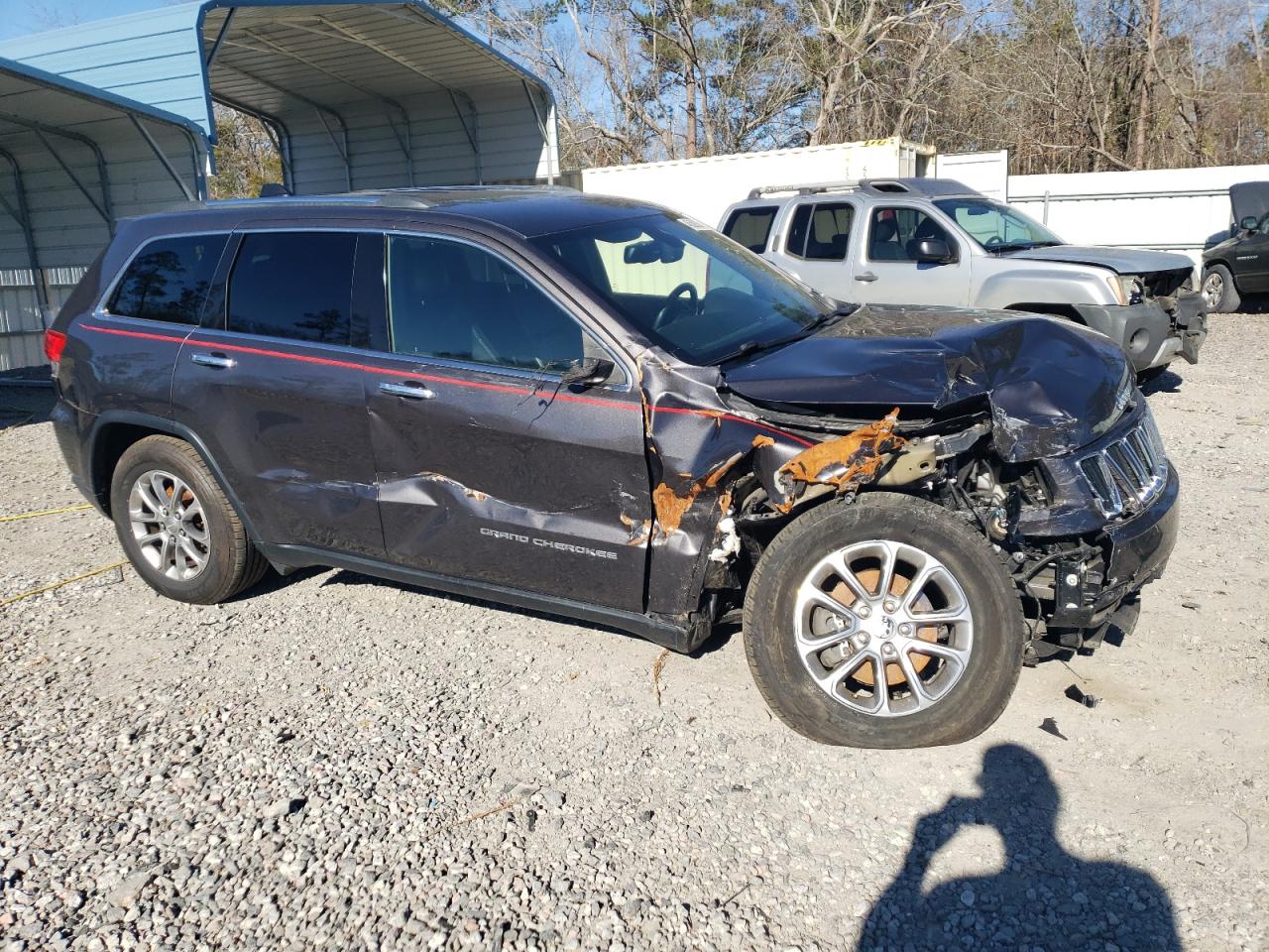 2015 Jeep Grand Cherokee VIN 1C4RJEBG8FC231165 Copart auction photo, front end / side damage thumbnail 4