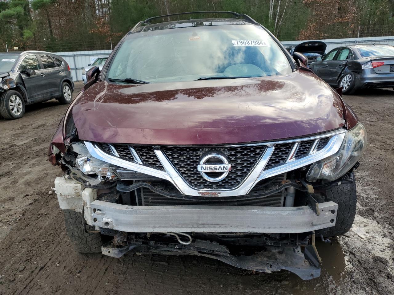2011 Nissan Murano VIN JN8AZ1MWXBW184866 Copart auction photo, front end / side damage thumbnail 5