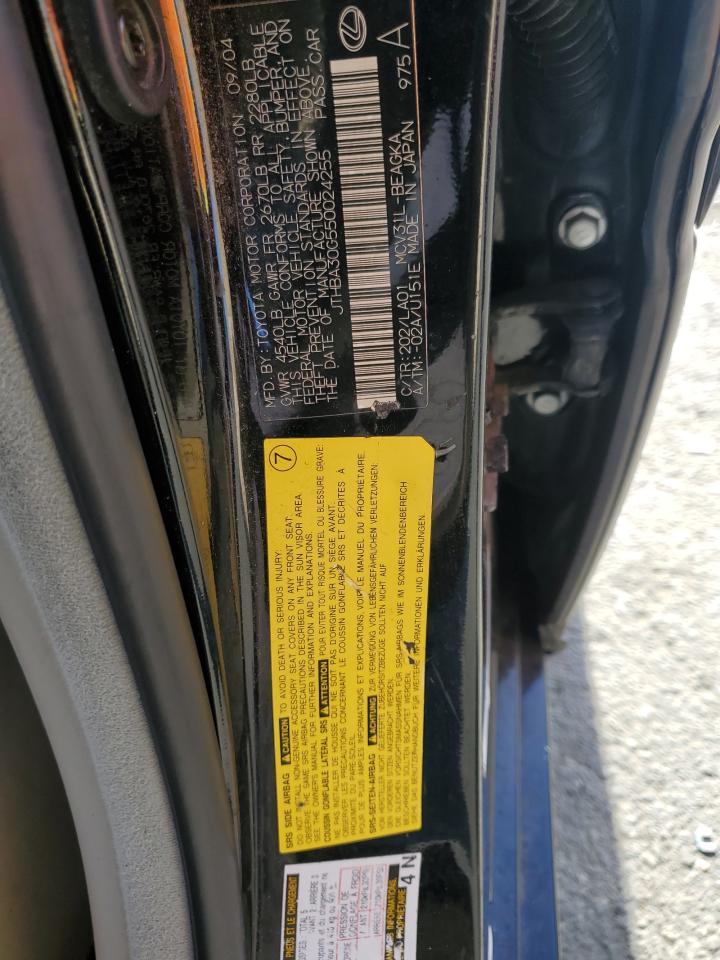 2005 Lexus ES VIN JTHBA30G550024255 Copart auction photo, front end / minor dent/scratches damage thumbnail 12