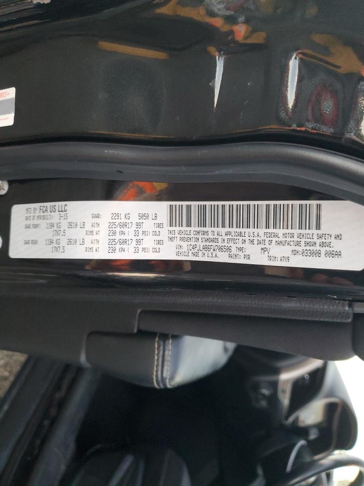2015 Jeep Grand Cherokee VIN 1C4PJLAB6FW706506 Copart auction photo, front end damage thumbnail 16