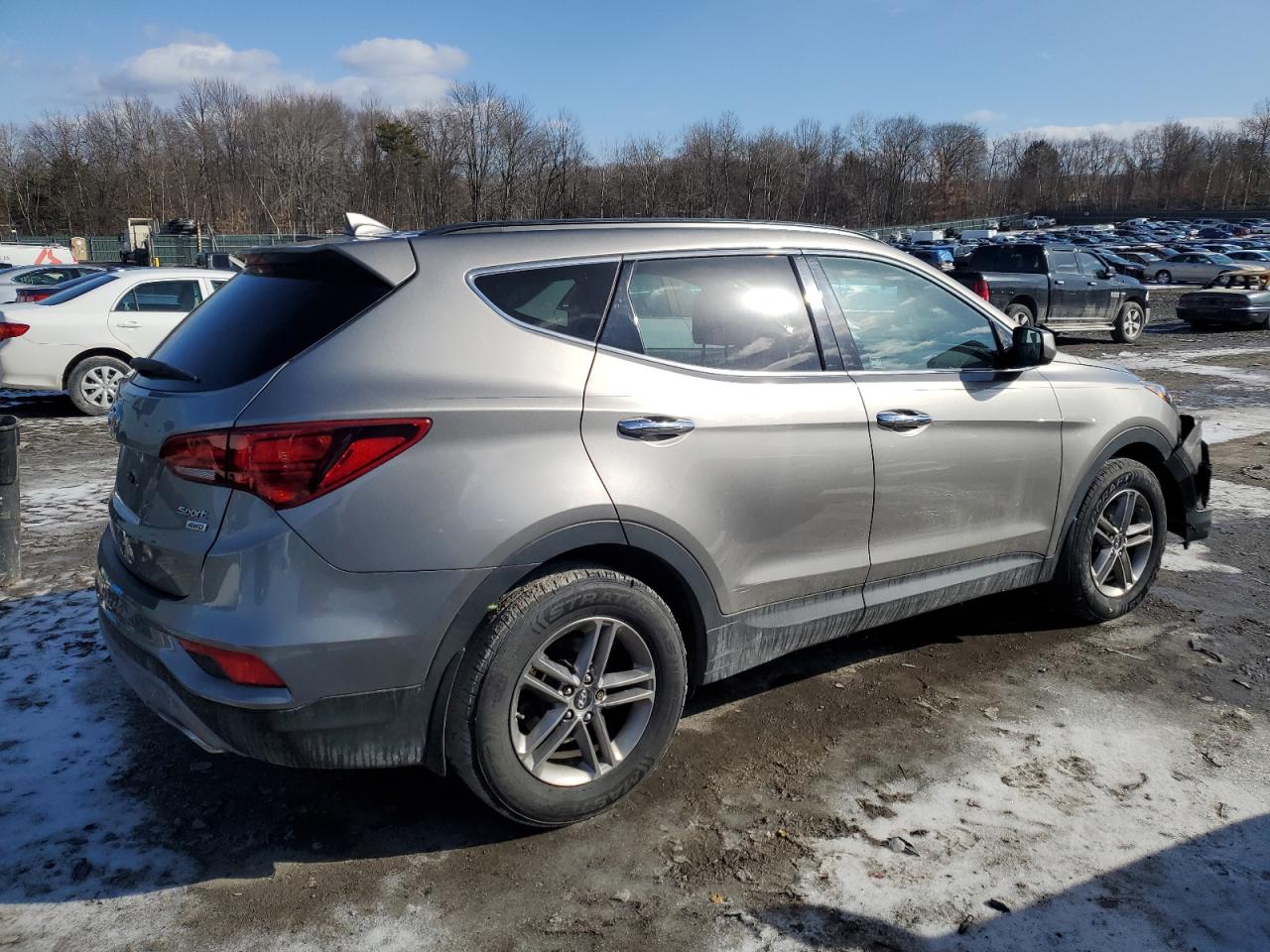 2017 Hyundai Santa Fe VIN 5XYZUDLB3HG435018 Copart auction photo, front end / side damage thumbnail 3