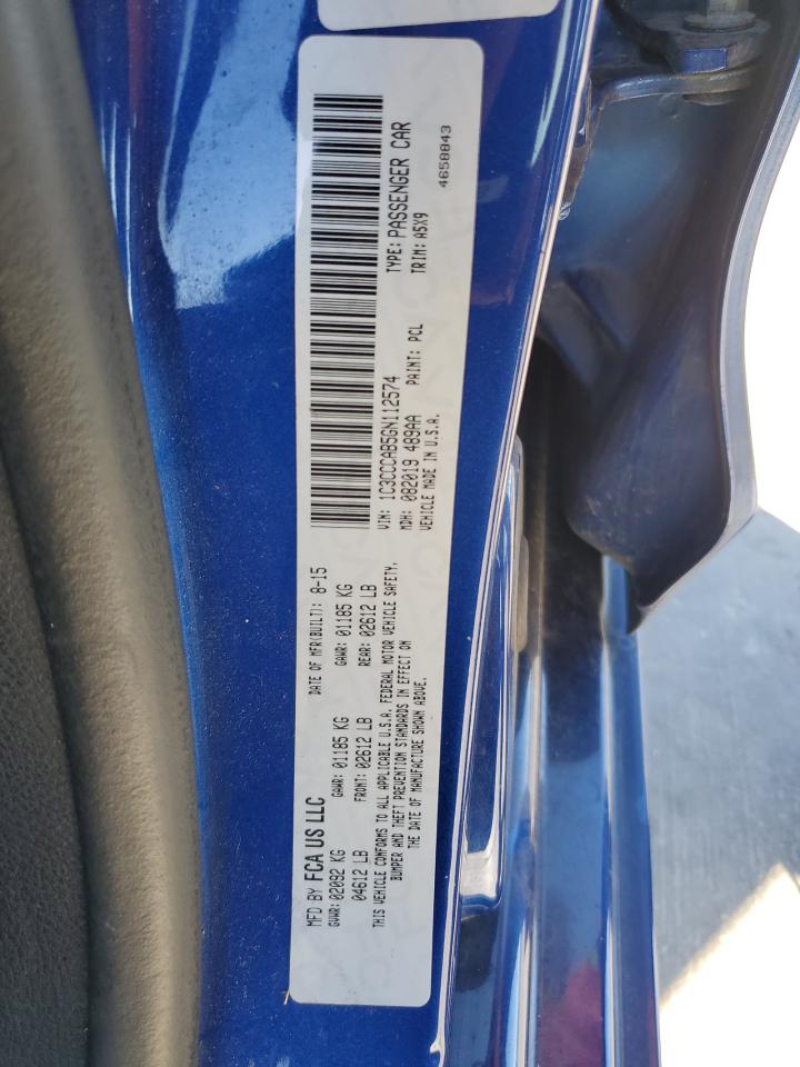 2016 Chrysler 200 VIN 1C3CCCAB5GN112574 Copart auction photo, side damage thumbnail 12