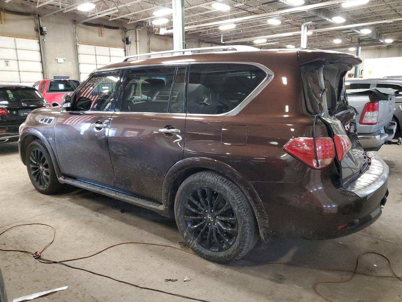 2017 Infiniti QX80 VIN JN8AZ2NE4H9152501 Copart auction photo, rear end damage thumbnail 2