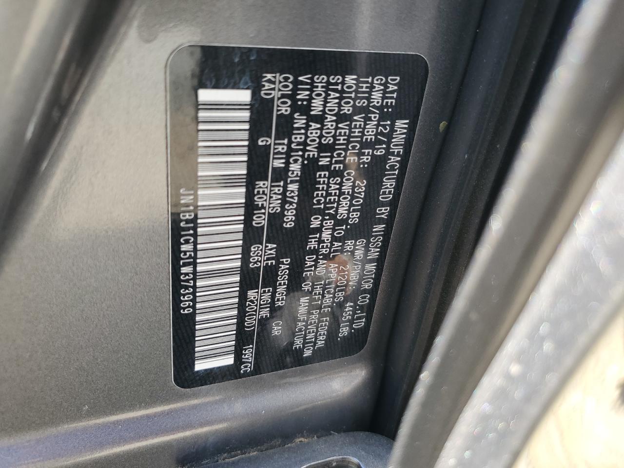 2020 Nissan Rogue VIN JN1BJ1CW5LW373969 Copart auction photo, front end damage thumbnail 13