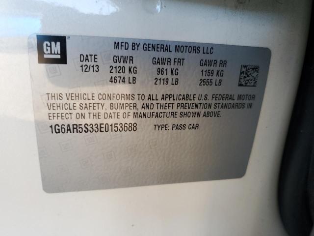 2014 Cadillac CTS VIN 1G6AR5S33E0153688 Copart auction photo, side / undercarriage damage thumbnail 12