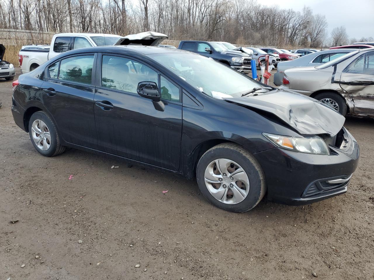 2013 Honda Civic VIN 19XFB2F53DE054506 Copart auction photo, front end / minor dent/scratches damage thumbnail 4