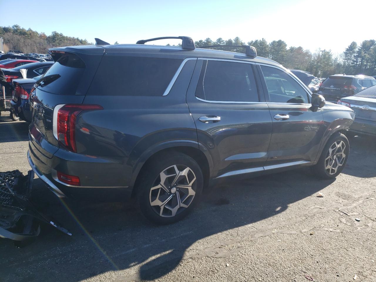 2022 Hyundai Palisade VIN KM8R7DHE9NU483543 Copart auction photo, front end / minor dent/scratches damage thumbnail 3